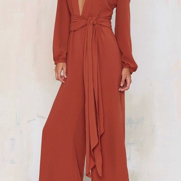 Dreamy vintage style rust jumpsuit - Picture 3 of 8